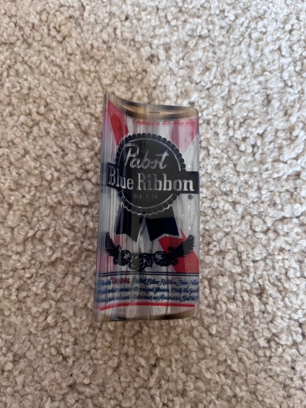 Pabst Blue Ribbon Beer Can Plastic Hair Novelty Claw Clip